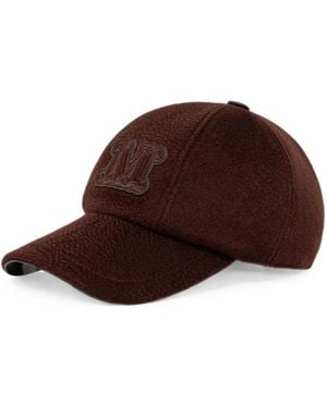 Max Mara Monogram-Patch Baseball Cap - Brown