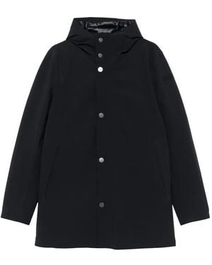 Rrd Hooded Press-Stud Coat - Blue