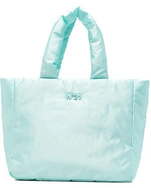 N°21 Padded Logo-Plaque Tote Bag - Blue