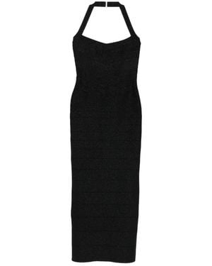 Hervé Léger Maxine Gown Midi Dress - Black