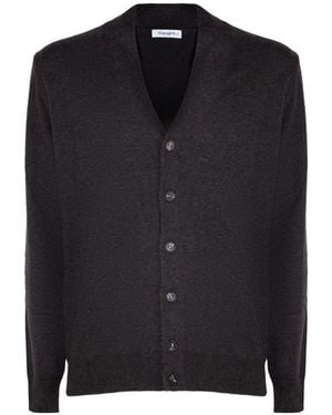 Kangra V-Neck Knitted Cardigan - Black