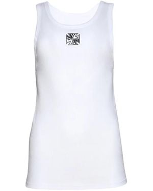 Vetements Cross-Embroidere Tank Top - White