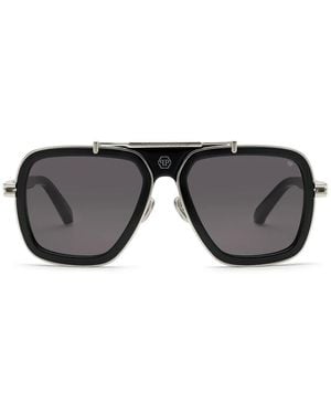 Philipp Plein Plein Icon オーバーサイズ サングラス - ブラック