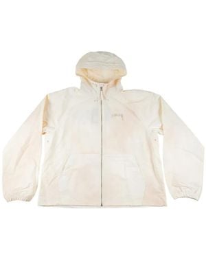 Stussy Beach Shell Wave-Dye Hooded Jacket - White