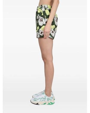 MSGM Short En Dentelle À Fleurs - White