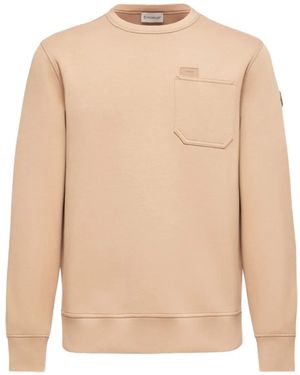 Moncler Logo-Patch Pocket Sweatshirt - Natural
