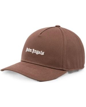 Palm Angels Logo-Embroidered Baseball Cap - Brown
