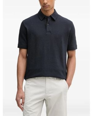 Marc O' Polo Textured Short-Sleeve Polo Shirt - Blue