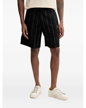 EA7 Bermudas Con Cordones Y Logo - Negro