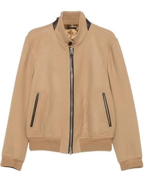 Tom Ford Zip-Up Bomber Jacket - Natural