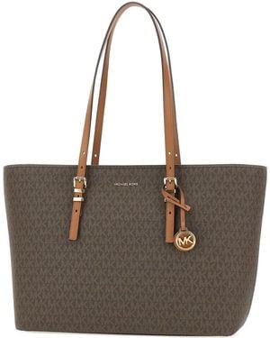 MICHAEL Michael Kors Large Quinn Logo-Print Tote Bag - Brown