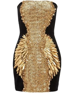 Balmain Sequin-Embellished Mini Dress - Black