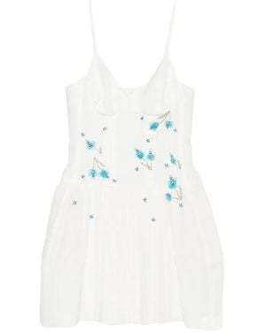 ShuShu/Tong Floral Pleated Mini Dress - White