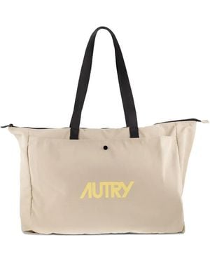 Autry Shopper Met Logoprint - Naturel