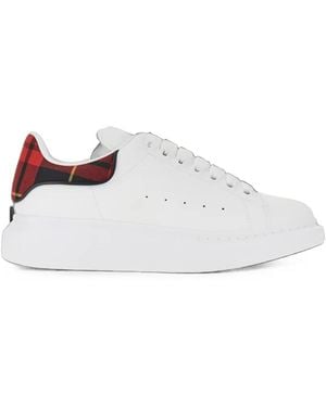 McQueen Oversized Tartan-Panel Sneakers - White