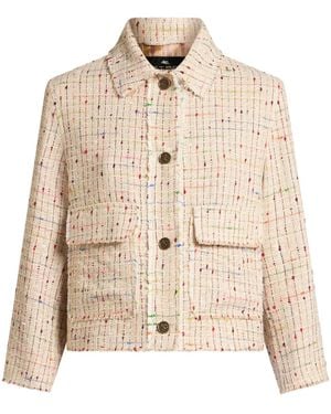 Etro ブークレツイード ジャケット - ナチュラル