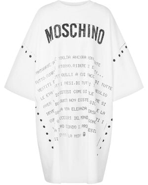 Moschino Logo-Print Mini Dress - White