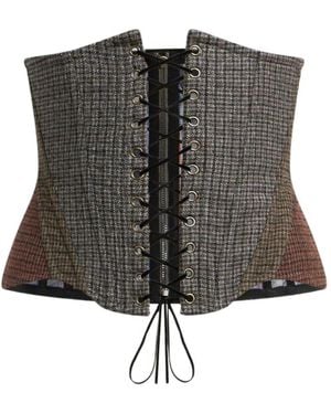 Etro Cinturón Con Motivo Pied De Poule - Gris