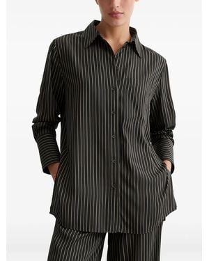 Marc O' Polo Striped Button-Up Shirt - Black