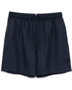 BOSS Shorts Con Logo Ricamato - Blu