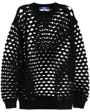 Junya Watanabe Laser Cut-Detail Crew-Neck Jumper - Black