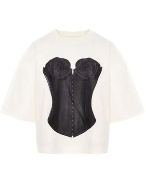 Hamza Camiseta con rosas estampadas - Negro