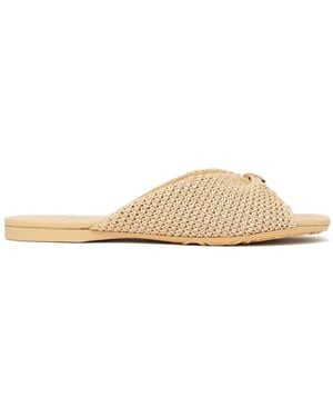 Loewe Raffia-Effect Flat Sandals - Natural