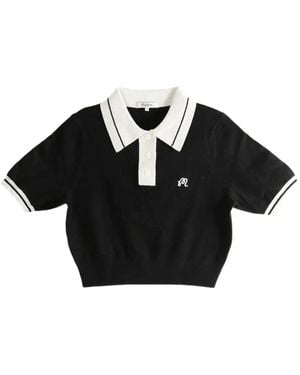 Malbon Golf Mikayla Short-Sleeves Collared Polo Top - Black