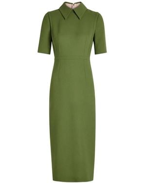 Emilia Wickstead Valletta Short-Sleeve Midi Dress - Green