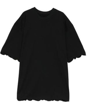 JNBY Lace-Trim Embroidered T-Shirt - Black