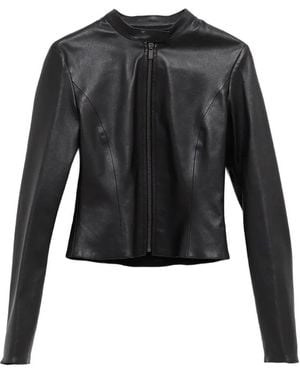 Gucci Zip-Up Leather Jacket - Black