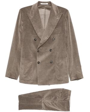Tagliatore Double-Breasted Corduroy Suit - Natural