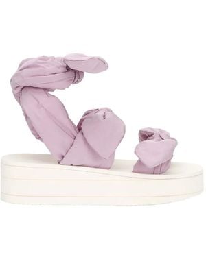 Red(V) Bow Sandals - Pink