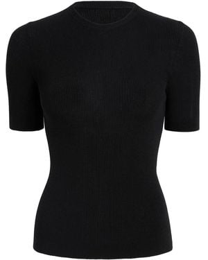 KHAITE Celina Short-Sleeved Crew-Neck T-Shirt - Black