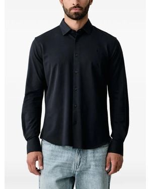 Trussardi Logo-Embroidered Piqué Shirt - Black