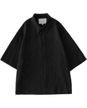 Studio Nicholson Sanko Matelassé Short-Sleeve Shirt - Black