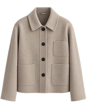 Max Mara Button-Up Patch-Pocket Jacket - Natural
