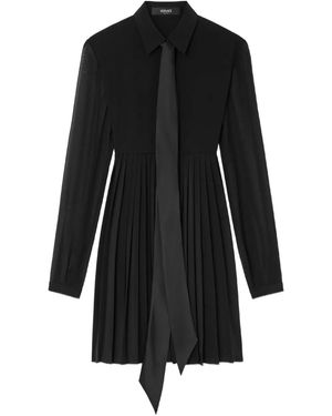 Versace Pleated Mini Dress - Black
