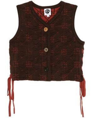 YANYAN KNITS June Cropped Waistcoat - Brown