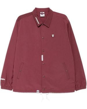 Aape By A Bathing Ape Moonface Logo Coach Jacket - Red