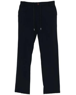 Moorer Drawstring-Waist Trousers - Blue