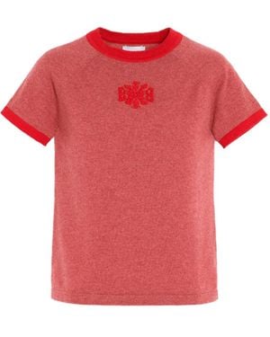 Barrie B-Logo Cashmere T-Shirt - Red