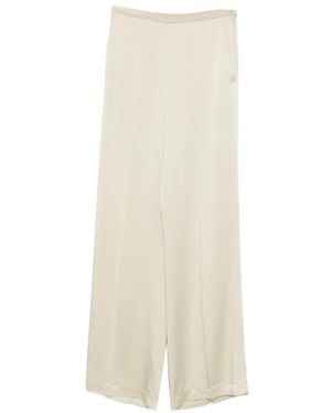 forte_forte Pantalon Palazzo À Fini Satiné - White