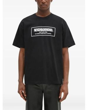 Neighborhood Logo-Print T-Shirt - Black