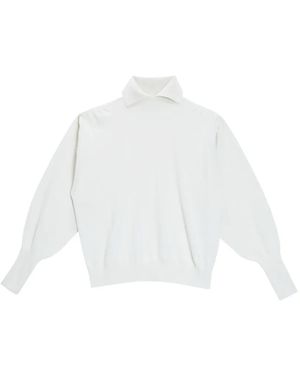 Genny Collared Cashmere Sweater - White
