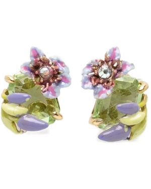 Les Nereides Flower-Motif Earrings - Metallic