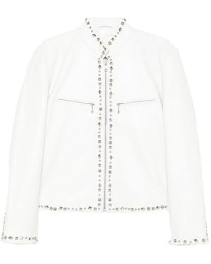 R13 Cafe Racer Studded Jacket - White