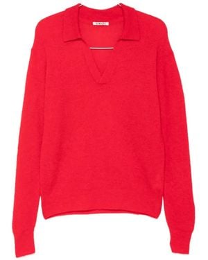 AURALEE Baby Suri Knit Jumper - Red