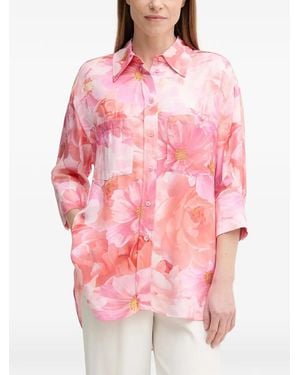 MARC AUREL Buttoned Floral-Print Shirt - Pink