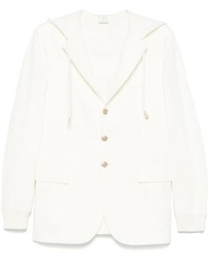 Eleventy Blazer Con Cappuccio - Bianco